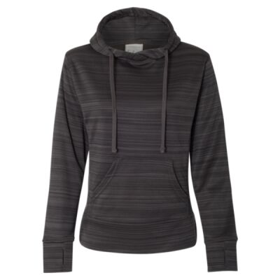 Women's Odyssey Striped Performance Fleece Lapover Hooded Sweatshirt Thumbnail