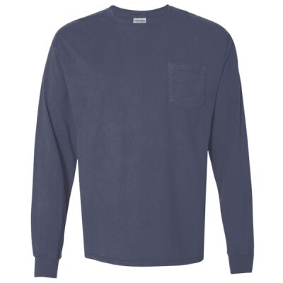 Unisex Garment-Dyed Long Sleeve T-Shirt With a Pocket Thumbnail