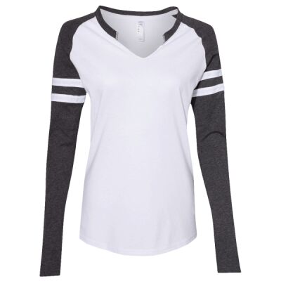 Women's Fine Jersey Mash Up Long Sleeve T-Shirt Thumbnail