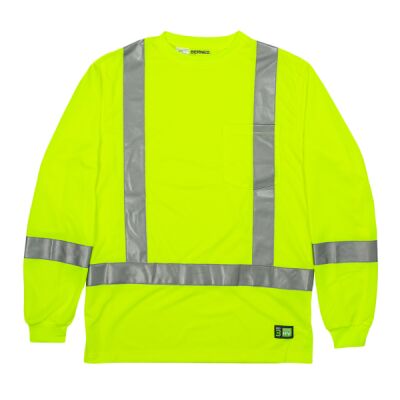Men's Hi-Vis Class 3 Performance Long Sleeve Pocket T-Shirt Thumbnail