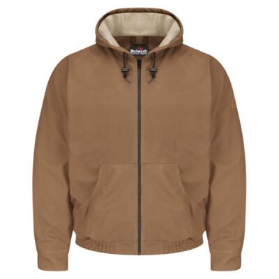 Men's Tall Brown Duck Hooded Jacket - EXCEL FR® ComforTouch Thumbnail