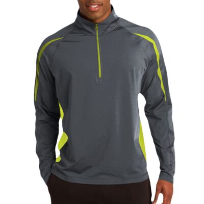 Sport Wick ® Stretch 1/2 Zip Colorblock Pullover Thumbnail